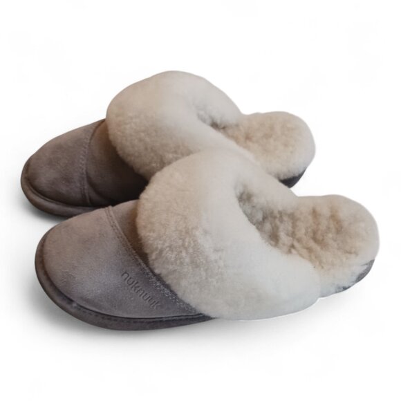 Nuknuuk Women’s Slip-On Slippers – Light Blush Suede, Sherpa Lined, Size 9 - Picture 4 of 7